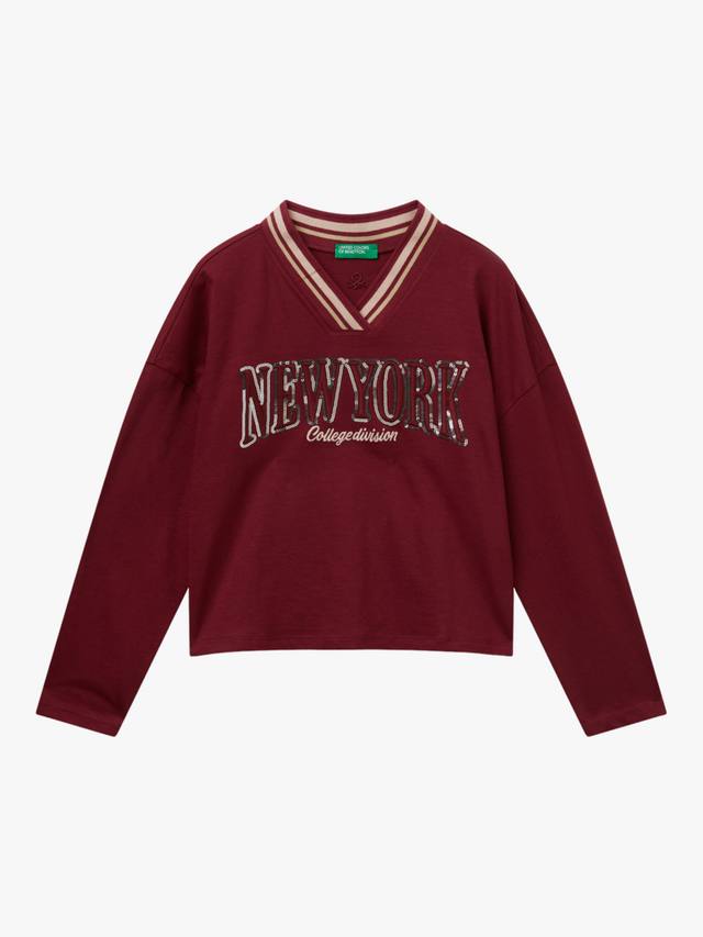 Детский хлопковый топ с V-образным вырезом и пайетками Benetton, Red
Детский хлопковый топ с V-образным вырезом и пайетками Benetton, Red