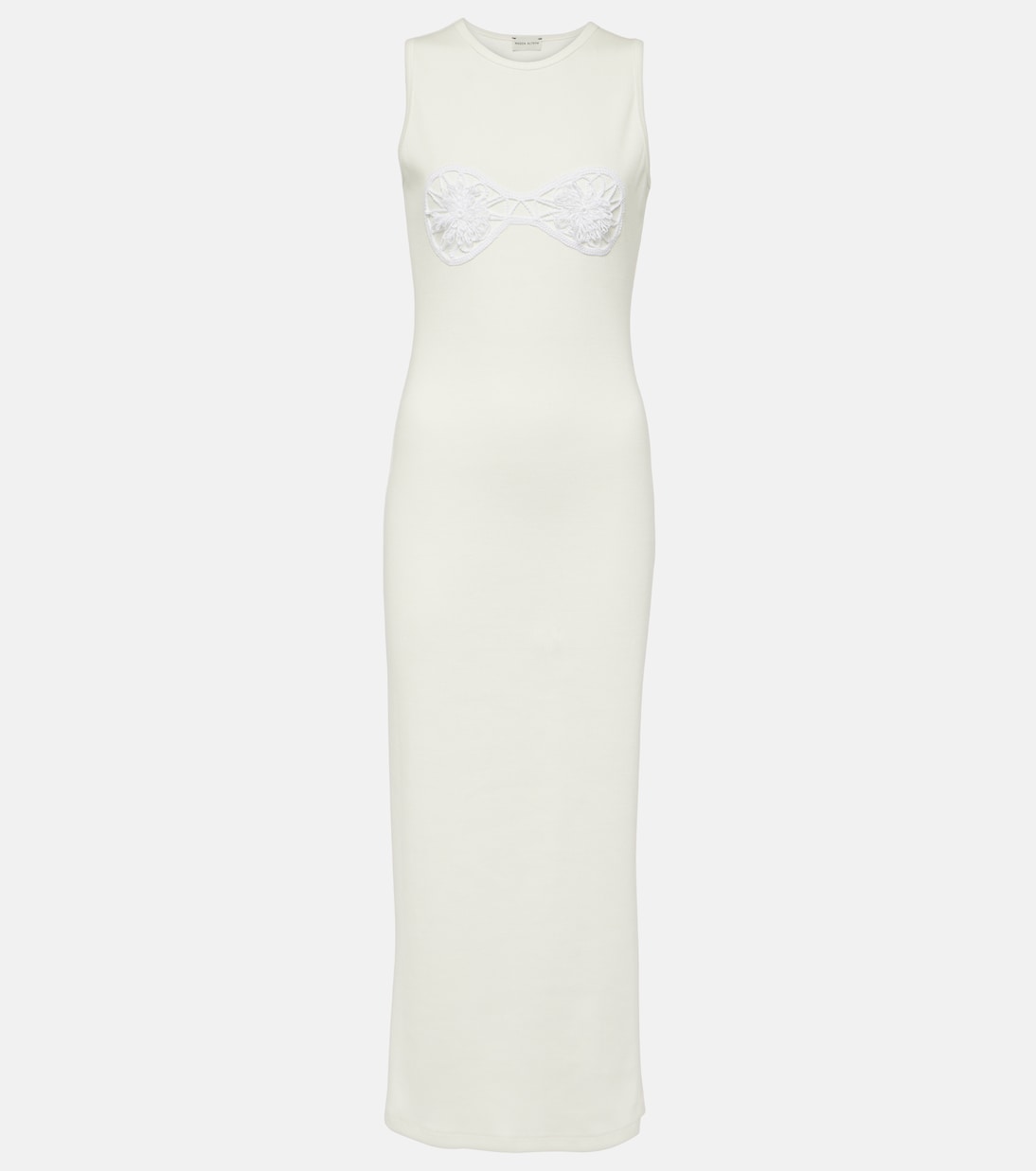 Платье миди из хлопка с отделкой крючком Magda Butrym, белый
Платье миди из хлопка с отделкой крючком Magda Butrym, белый