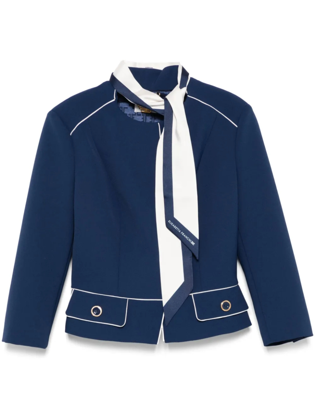 Креповая куртка с шарфом Elisabetta Franchi, синий
Креповая куртка с шарфом Elisabetta Franchi, синий