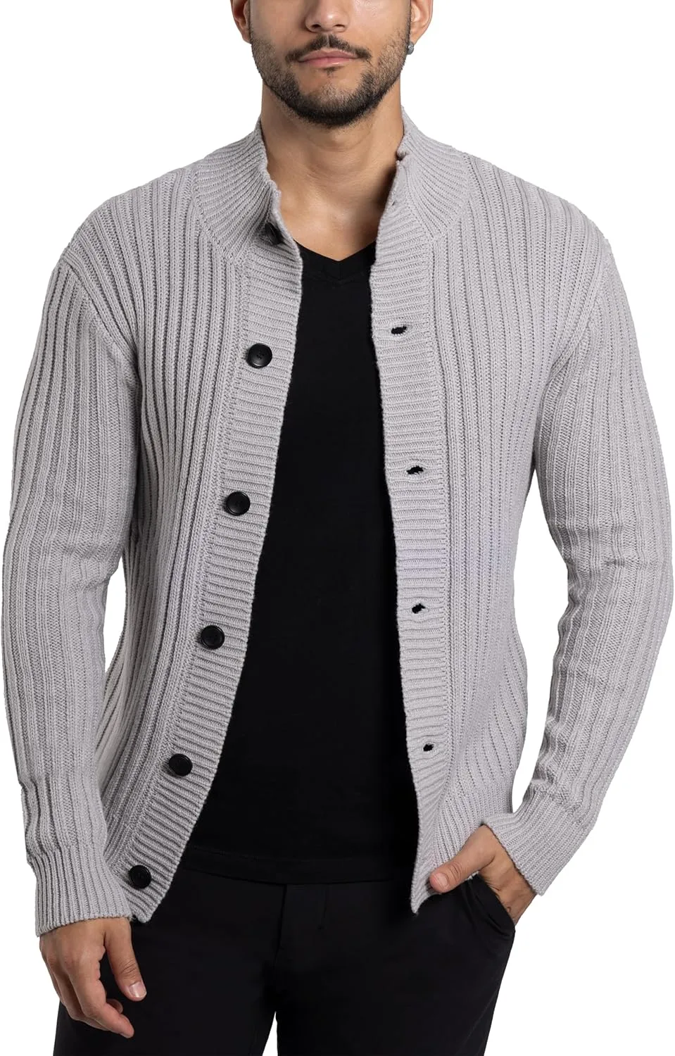 X RAY мужской кардиган, шаль воротник, кабельная вязка
X RAY мужской кардиган, шаль воротник, кабельная вязка