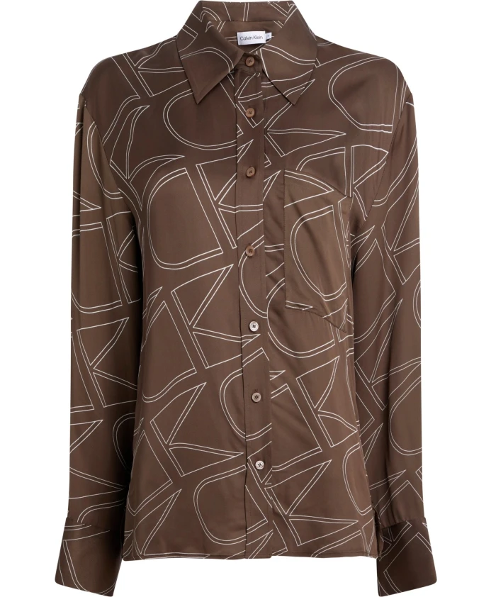Блузка с монограммой Calvin Klein, коричневый
Блузка с монограммой Calvin Klein, коричневый