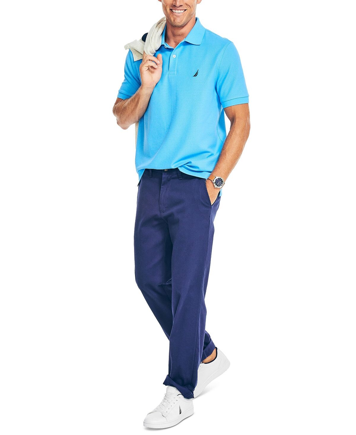 Мужская рубашка поло классического кроя, изготовленная из экологически чистых материалов Nautica
Мужская рубашка поло классического кроя, изготовленная из экологически чистых материалов Nautica