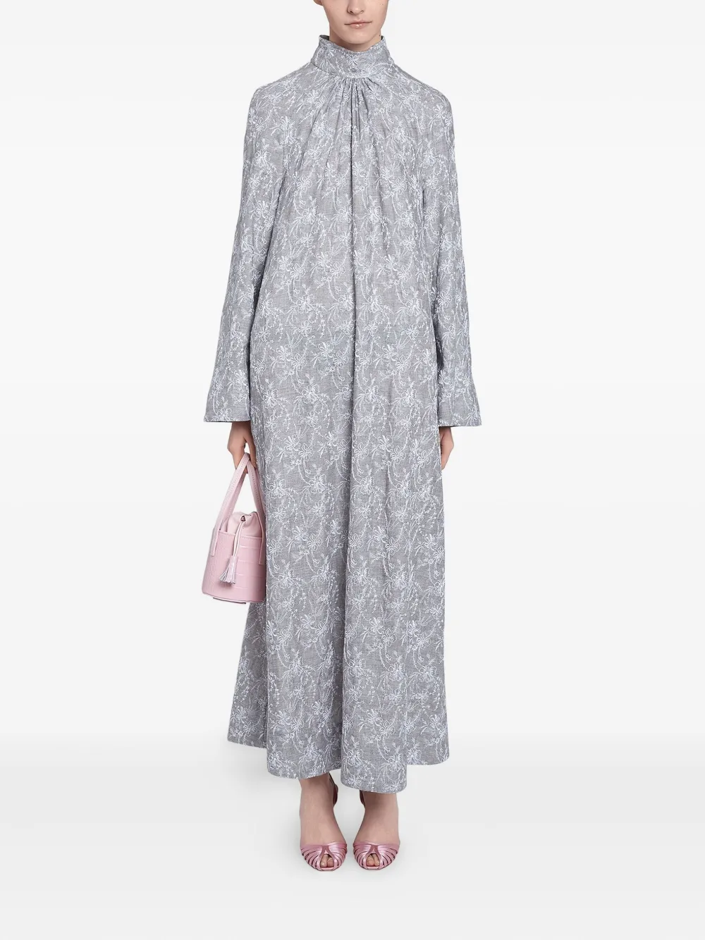 Вышитое платье с высоким воротом Giambattista Valli, серый
Вышитое платье с высоким воротом Giambattista Valli, серый