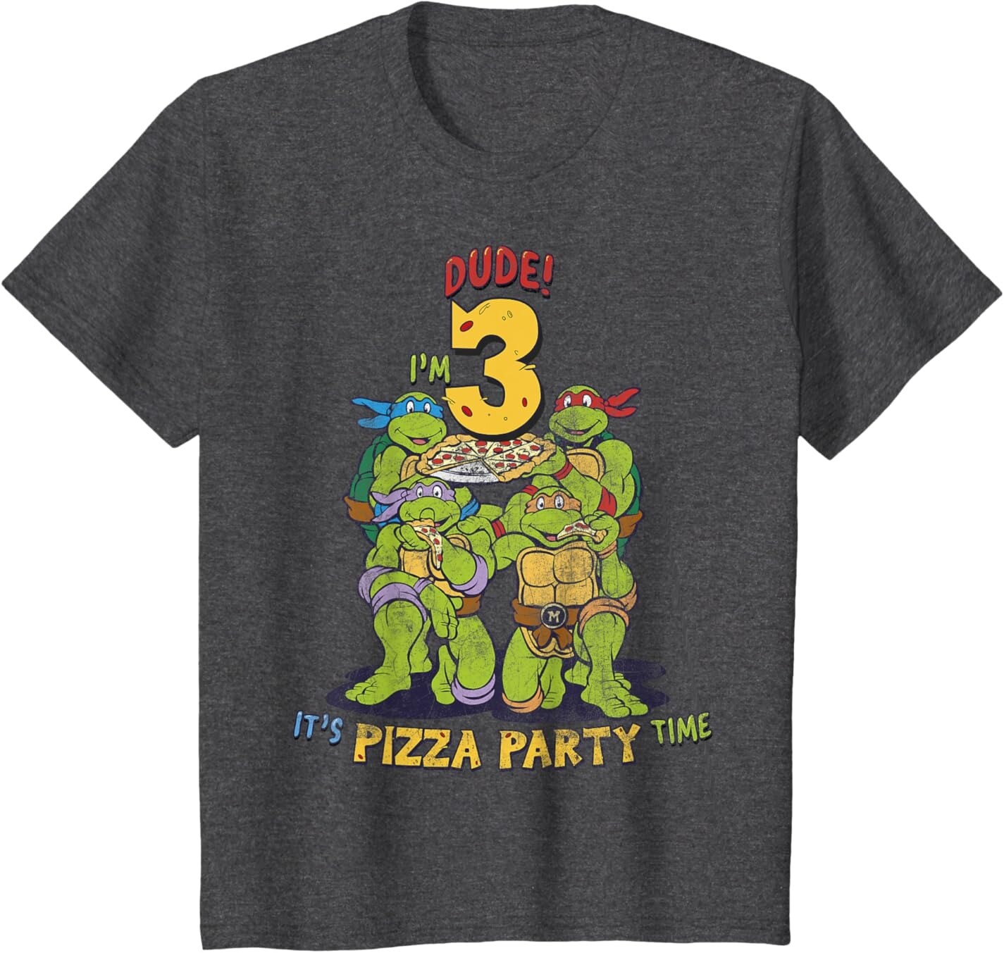Футболка для подростков Teenage Mutant Ninja Turtles I'm 3 Dude Pizza Birthday Party, темно-серый вереск
Футболка для подростков Teenage Mutant Ninja Turtles I'm 3 Dude Pizza Birthday Party, темно-серый вереск