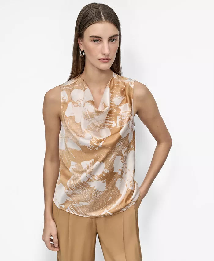 Женская атласная блузка без рукавов с принтом и воротником-хомут DKNY, желтый
Женская атласная блузка без рукавов с принтом и воротником-хомут DKNY, желтый