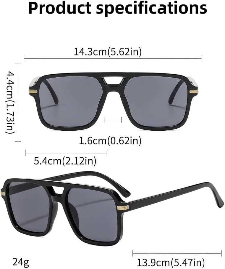 Винтажные большие квадратные поляризованные солнцезащитные очки для женщин и мужчин, модные ретро-очки-авиаторы с защитой от УФ-излучения UV400 MAZNVISO, Black
Винтажные большие квадратные поляризованные солнцезащитные очки для женщин и мужчин, модные ретро-очки-авиаторы с защитой от УФ-излучения UV400 MAZNVISO, Black