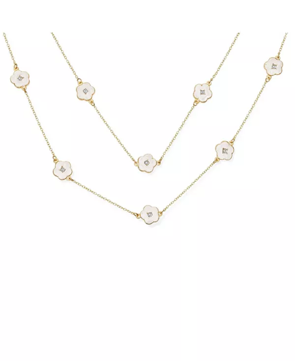 Модное ожерелье из эмалевых цветов с позолотой и кристаллами 36 дюймов Bling Jewelry, white
Модное ожерелье из эмалевых цветов с позолотой и кристаллами 36 дюймов Bling Jewelry, white