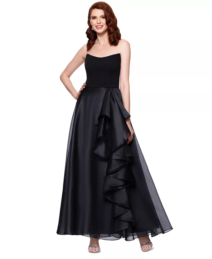 Маленькое бальное платье без бретелей из комбинированных материалов Betsy & Adam, черный
Маленькое бальное платье без бретелей из комбинированных материалов Betsy & Adam, черный