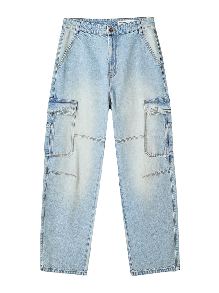 Мешковатые джинсы-карго Bershka, Blue Denim
Мешковатые джинсы-карго Bershka, Blue Denim