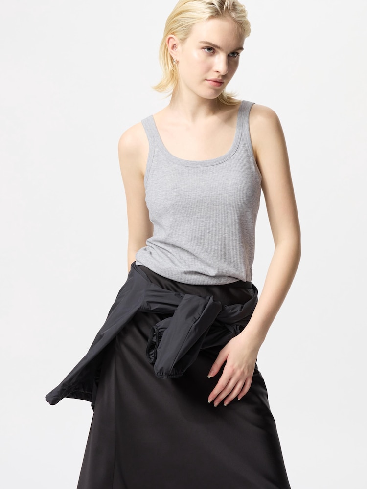 Майка из хлопкового с чашечками airism Uniqlo, серый 
Майка из хлопкового с чашечками airism Uniqlo, серый