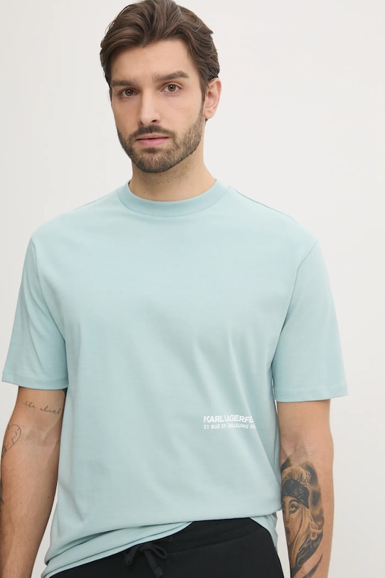 Хлопковая футболка Karl Lagerfeld, бирюзовый
Хлопковая футболка Karl Lagerfeld, бирюзовый
