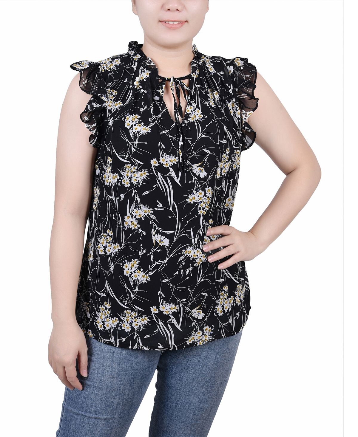 Блузка миниатюрного размера с оборками на рукавах и топом с завязками NY Collection, мульти
Блузка миниатюрного размера с оборками на рукавах и топом с завязками NY Collection, мульти