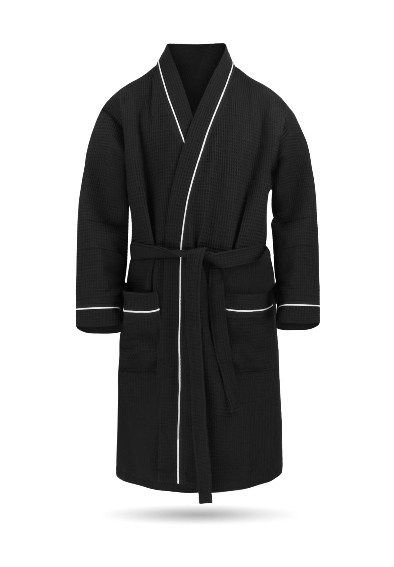 Халат мужской с вафельным пике Бали Normani, черный
Халат мужской с вафельным пике Бали Normani, черный