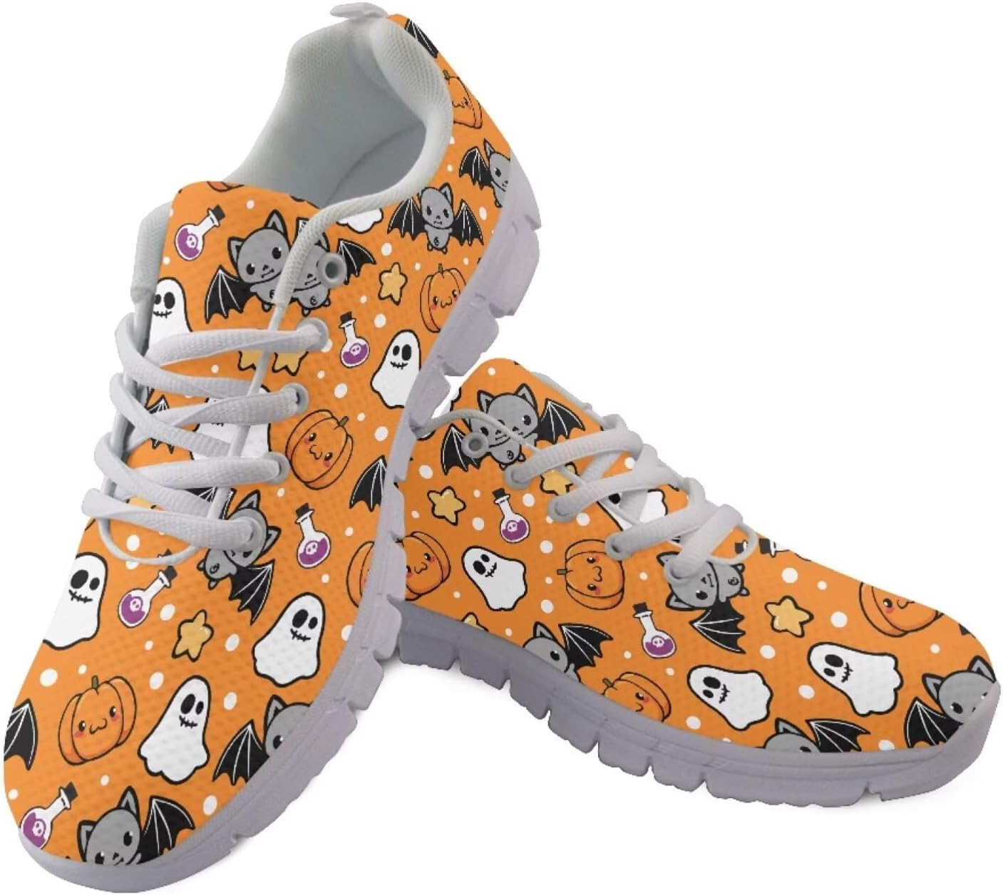 Кроссовки Forchrinse для женщин и мужчин, шнуровка, прогулочные кроссовки, повседневные теннисные туфли, нескользящие сетчатые кроссовки, Halloween Ghost Pumpkin
Кроссовки Forchrinse для женщин и мужчин, шнуровка, прогулочные кроссовки, повседневные теннисные туфли, нескользящие сетчатые кроссовки, Halloween Ghost Pumpkin