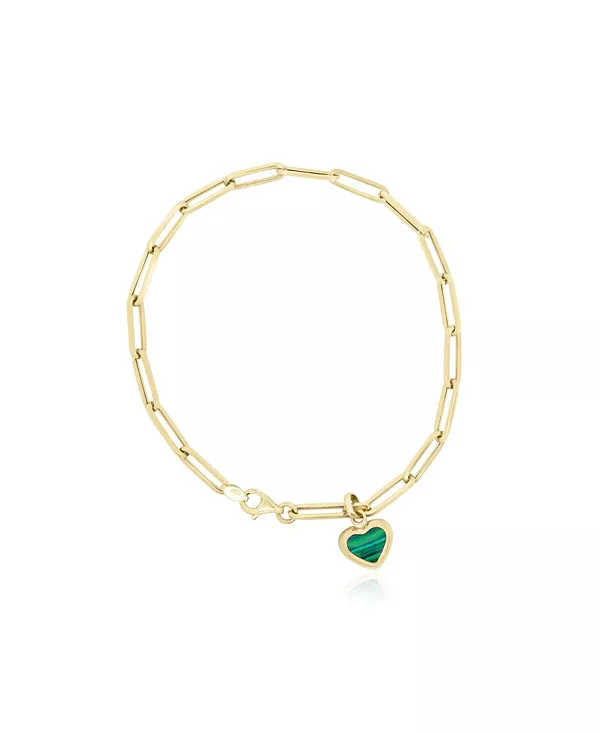 Браслет-Скрепка с малахитовым сердцем, 14-каратное золото The Lovery, malchite
Браслет-Скрепка с малахитовым сердцем, 14-каратное золото The Lovery, malchite