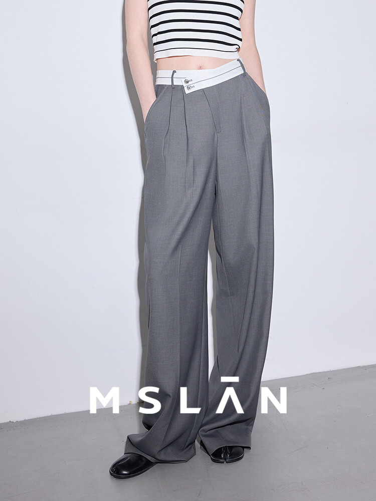 Брюки костюмные Mslan с широкими штанинами, серый
Брюки костюмные Mslan с широкими штанинами, серый