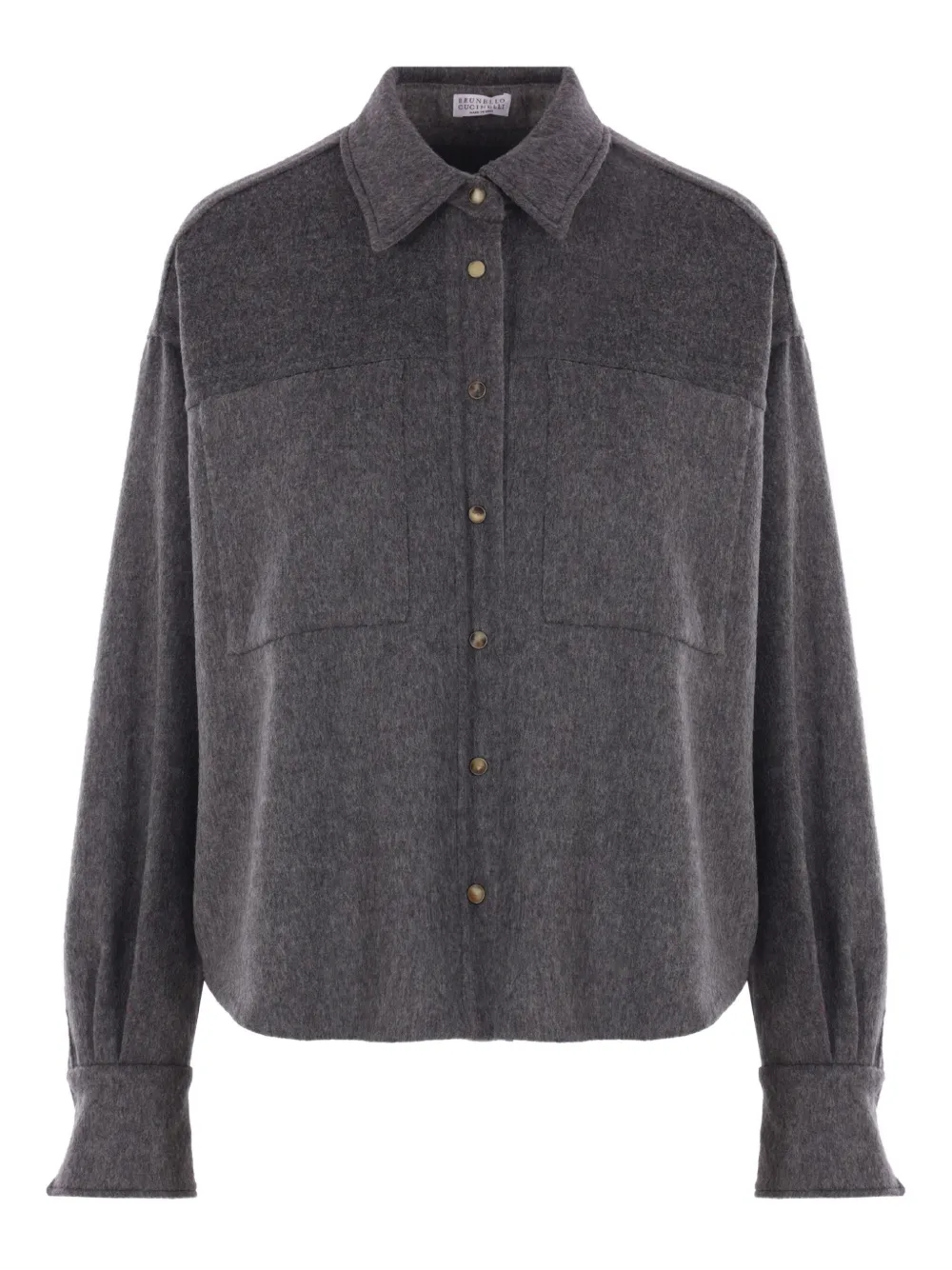 Шерстяная рубашка на пуговицах Brunello Cucinelli, серый
Шерстяная рубашка на пуговицах Brunello Cucinelli, серый