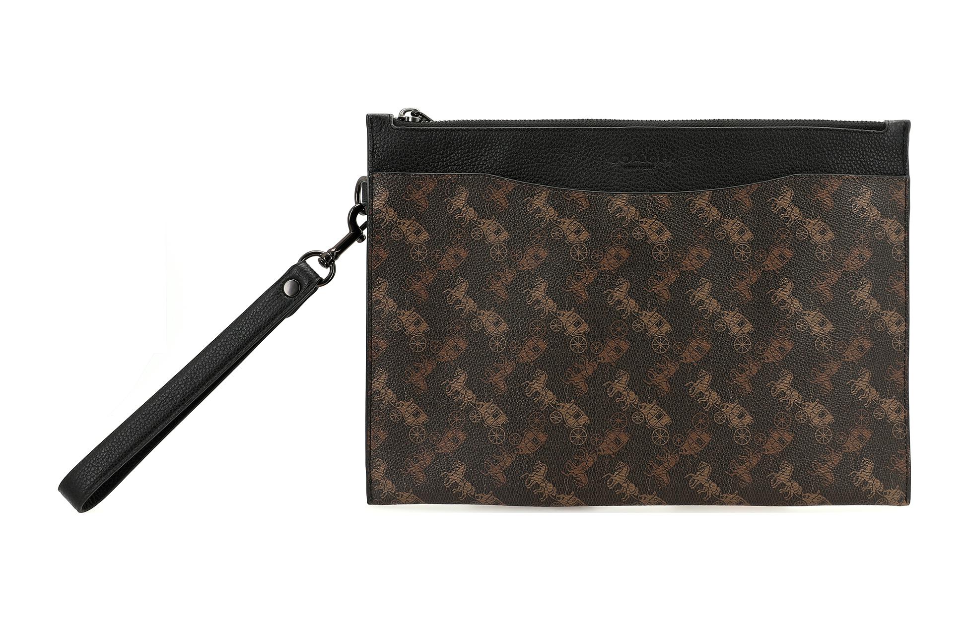 COACH Кожаный холщовый клатч среднего размера мужской тёмно-коричневый
COACH Кожаный холщовый клатч среднего размера мужской тёмно-коричневый