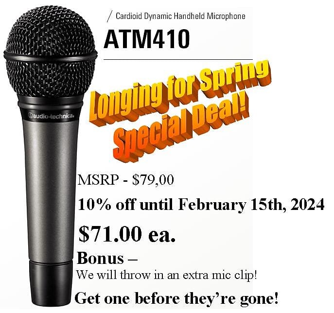 Микрофон Audio-Technica ATM410 Handheld Cardioid Dynamic Microphone
Микрофон Audio-Technica ATM410 Handheld Cardioid Dynamic Microphone