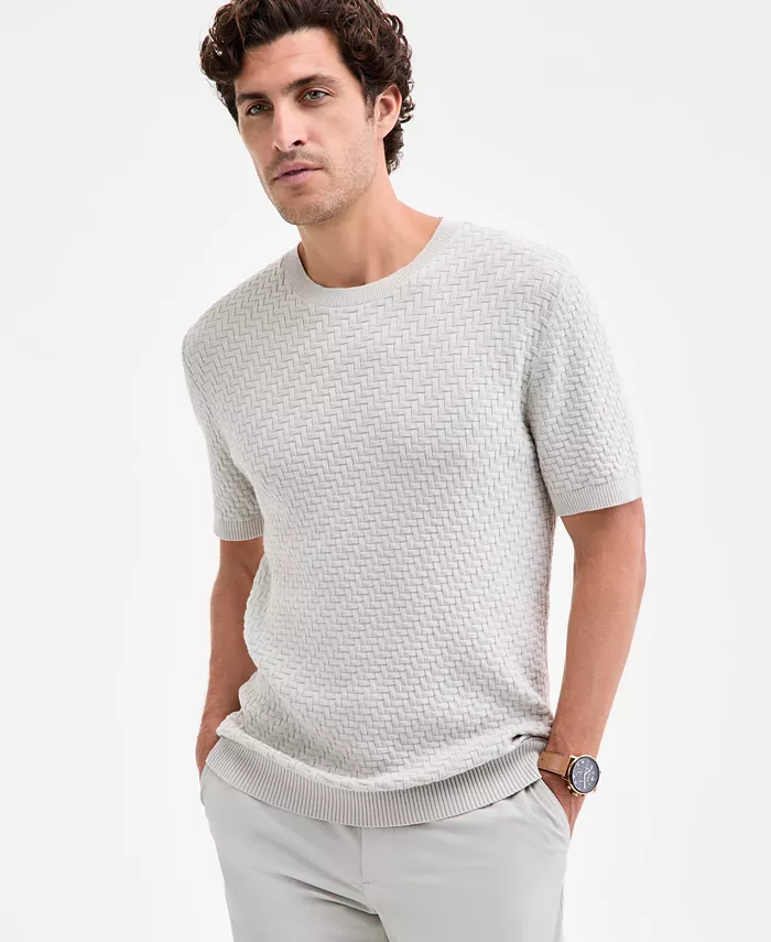 Мужская футболка-свитер Basketweave Alfani, коричневый/бежевый
Мужская футболка-свитер Basketweave Alfani, коричневый/бежевый