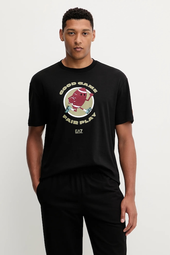 Хлопковая футболка Ea7 Emporio Armani, черный
Хлопковая футболка Ea7 Emporio Armani, черный