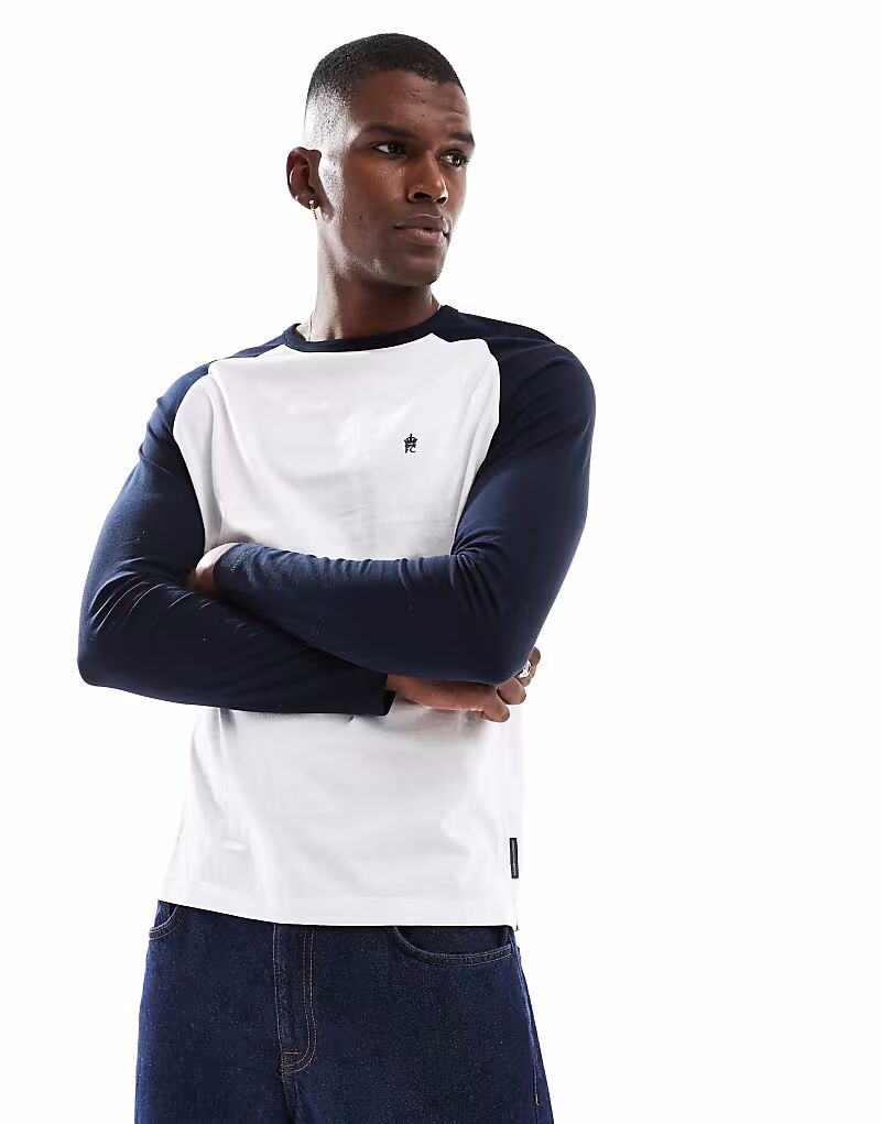 Футболка French Connection с длинными рукавами и регланами в белом и темно-синем цветах French Connection Mens
Футболка French Connection с длинными рукавами и регланами в белом и темно-синем цветах French Connection Mens