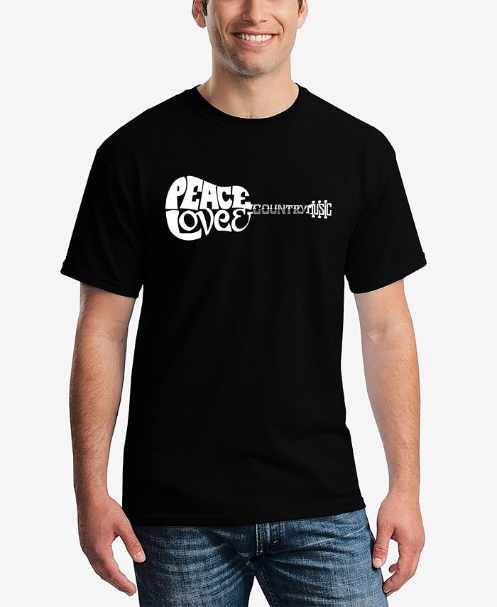 Мужская футболка с короткими рукавами Word Art Peace Love Country LA Pop Art, черный
Мужская футболка с короткими рукавами Word Art Peace Love Country LA Pop Art, черный