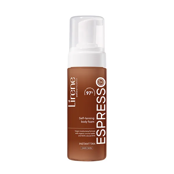Пена для автозагара для тела Self Tanning Foam Espresso Lirene, 150 ml
Пена для автозагара для тела Self Tanning Foam Espresso Lirene, 150 ml