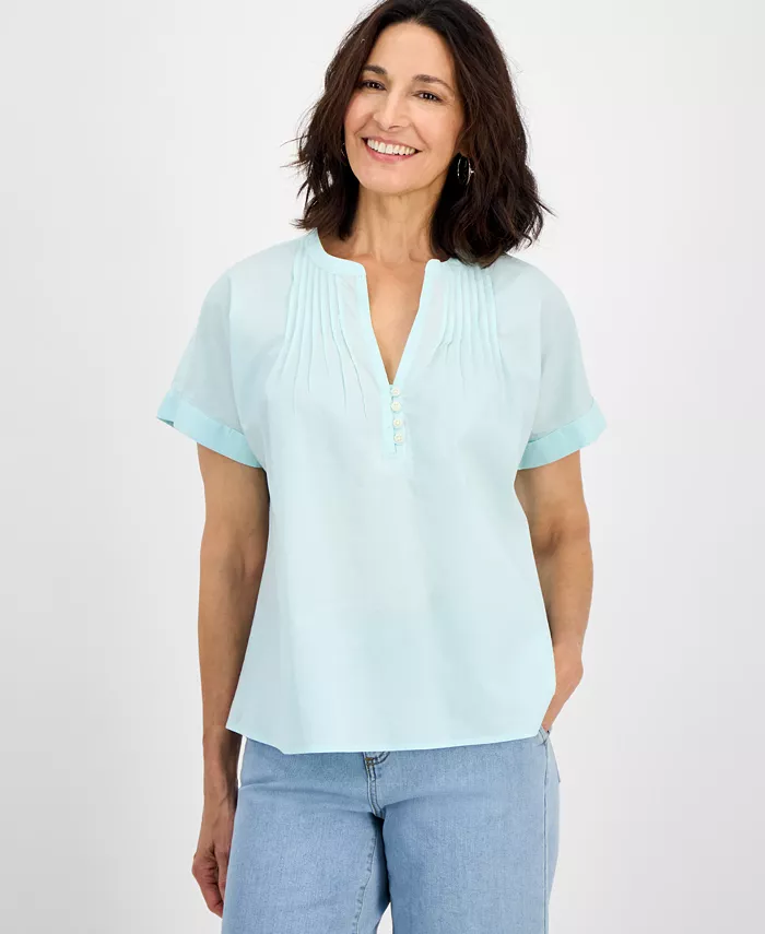 Женская хлопковая блузка с защипами Style Co Style & Co, зеленый
Женская хлопковая блузка с защипами Style Co Style & Co, зеленый