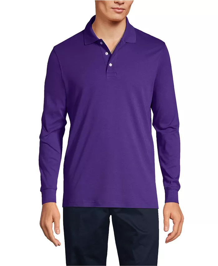 Мужская поло с длинным рукавом из интерлока Lands' End, фиолетовый
Мужская поло с длинным рукавом из интерлока Lands' End, фиолетовый