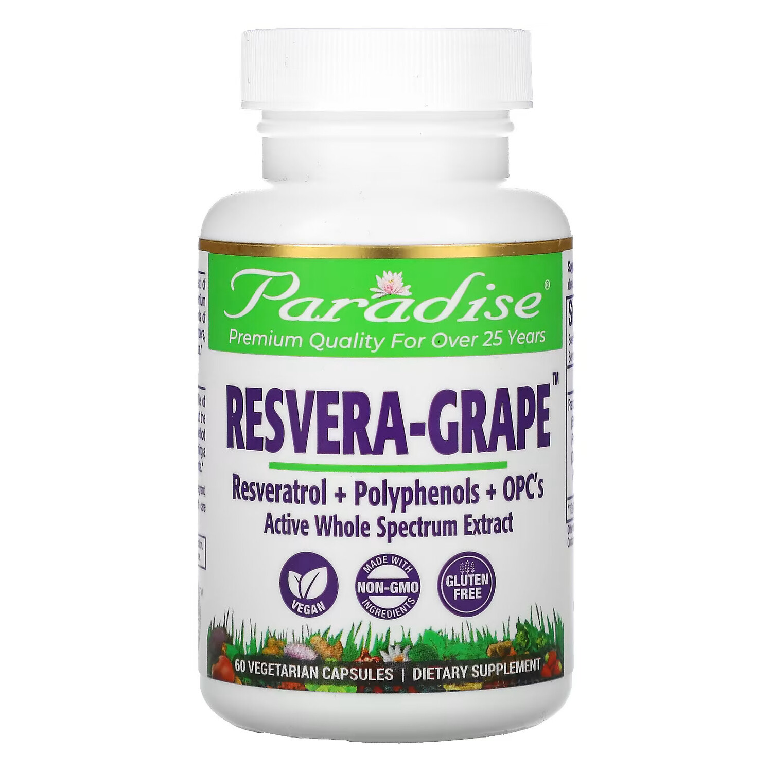 Paradise Herbs, MedVita, ResveraGrape, 60 Vegetarian Capsules
Paradise Herbs, MedVita, ResveraGrape, 60 Vegetarian Capsules