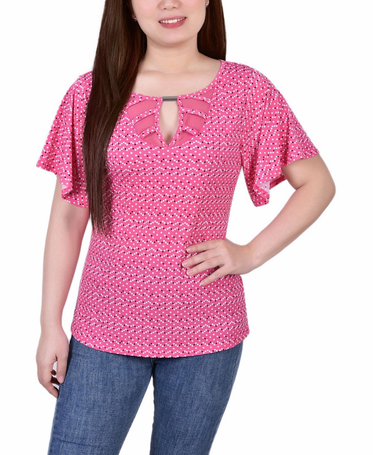 Трикотажный топ petite mesh с развевающимися рукавами NY Collection, мульти
Трикотажный топ petite mesh с развевающимися рукавами NY Collection, мульти