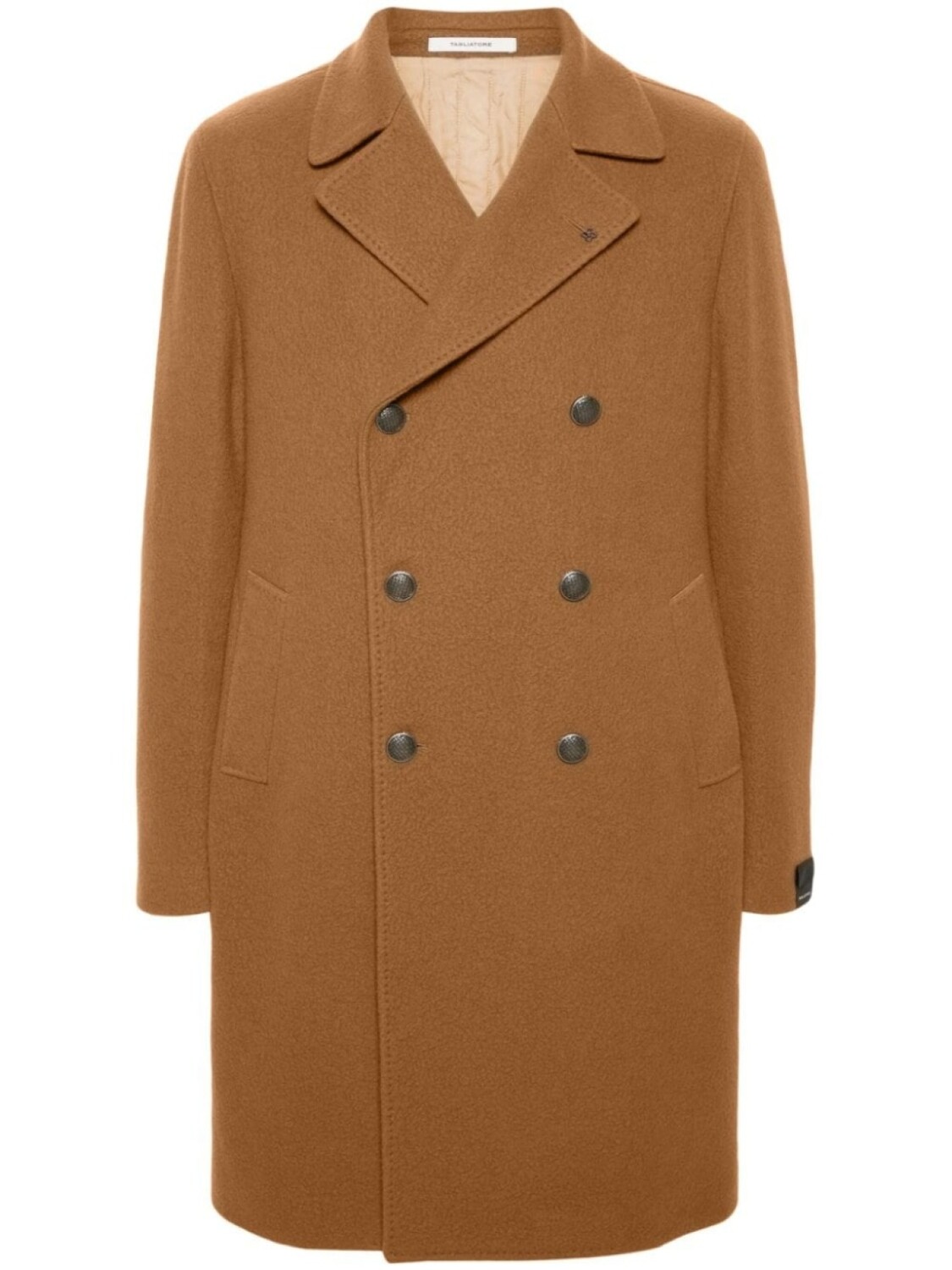 Tagliatore двубортное пальто с брошью, коричневый 
Tagliatore двубортное пальто с брошью, коричневый