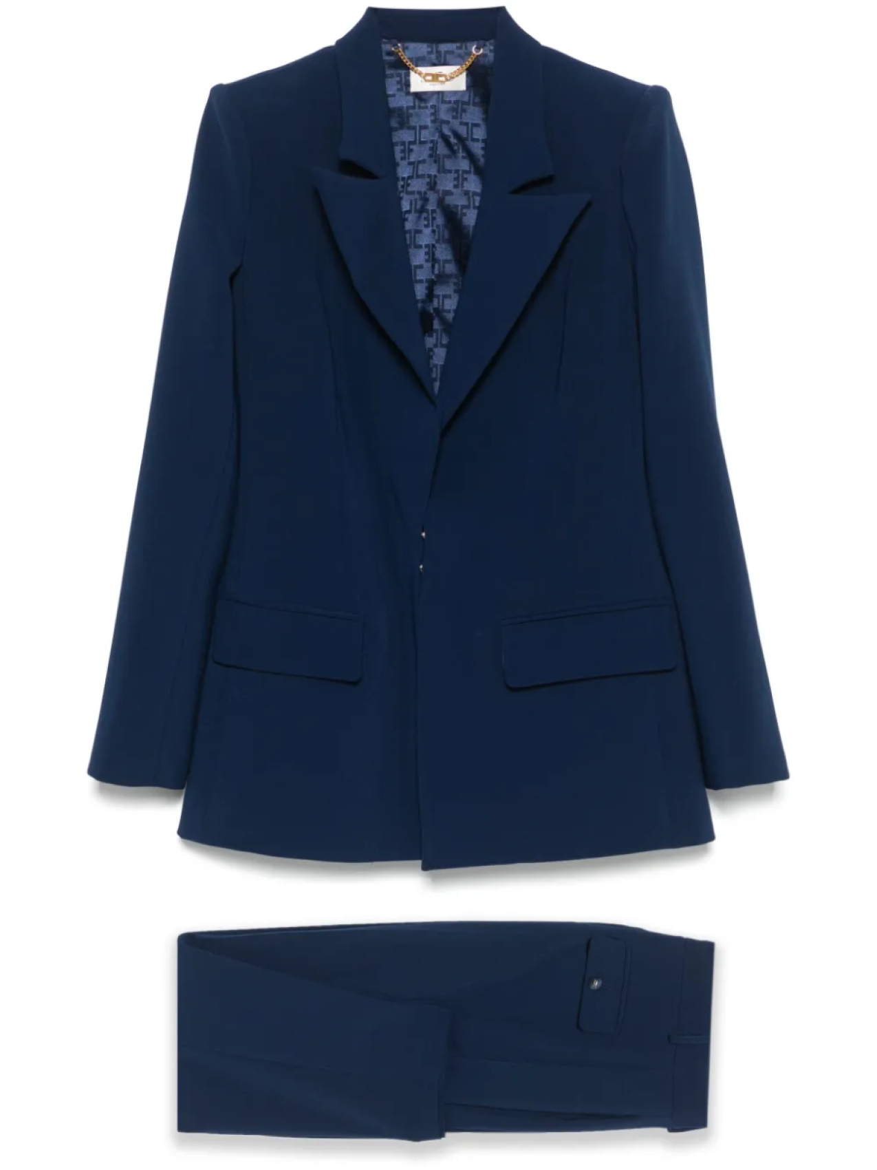 Креповый костюм Elisabetta Franchi с логотипом, синий
Креповый костюм Elisabetta Franchi с логотипом, синий