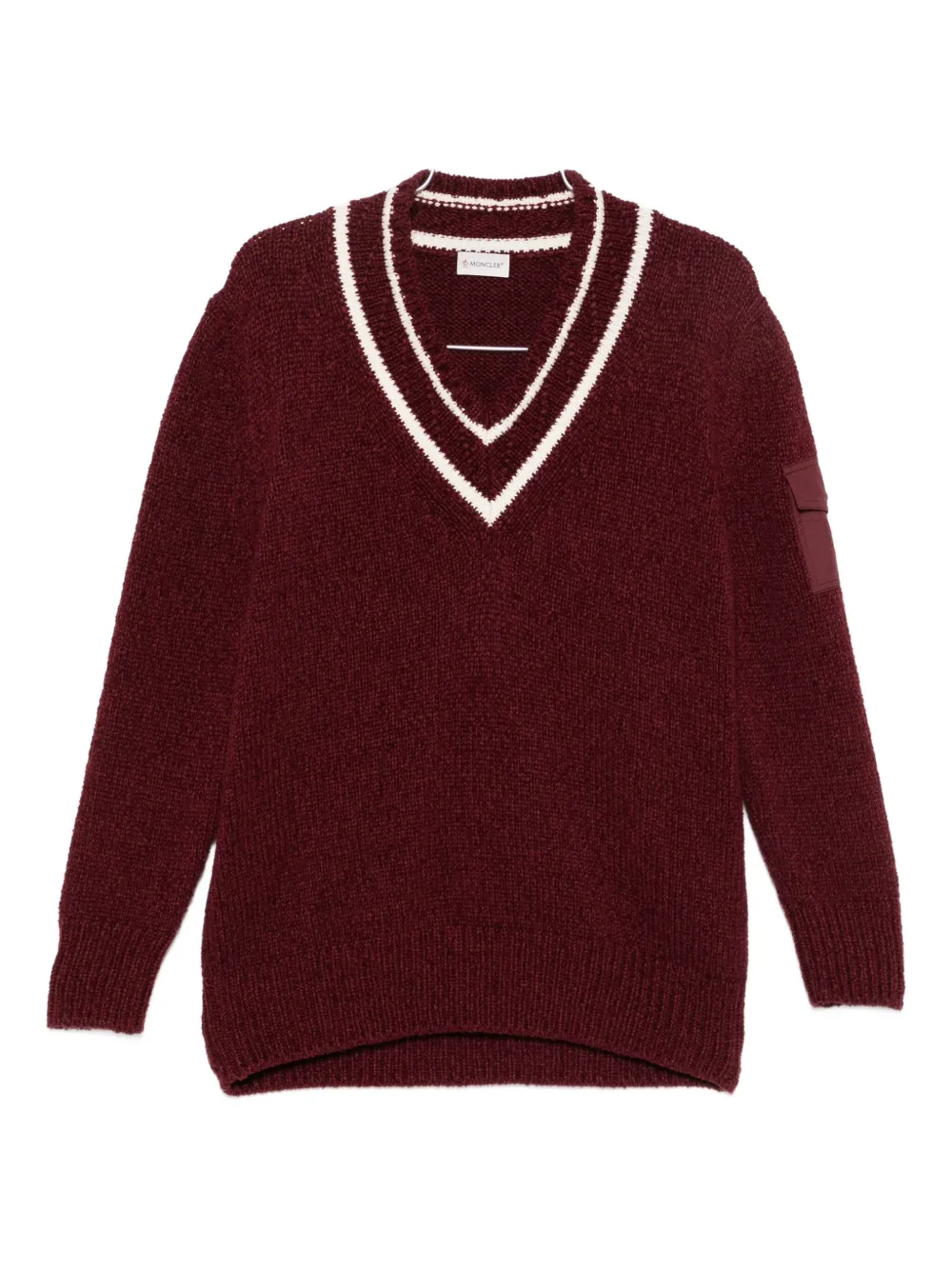 Свитер с V-образным вырезом MONCLER, красный
Свитер с V-образным вырезом MONCLER, красный