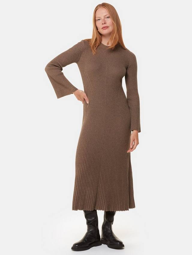 Вязаное платье из ивовой ткани в рубчик Whistles, серо-коричневый
Вязаное платье из ивовой ткани в рубчик Whistles, серо-коричневый