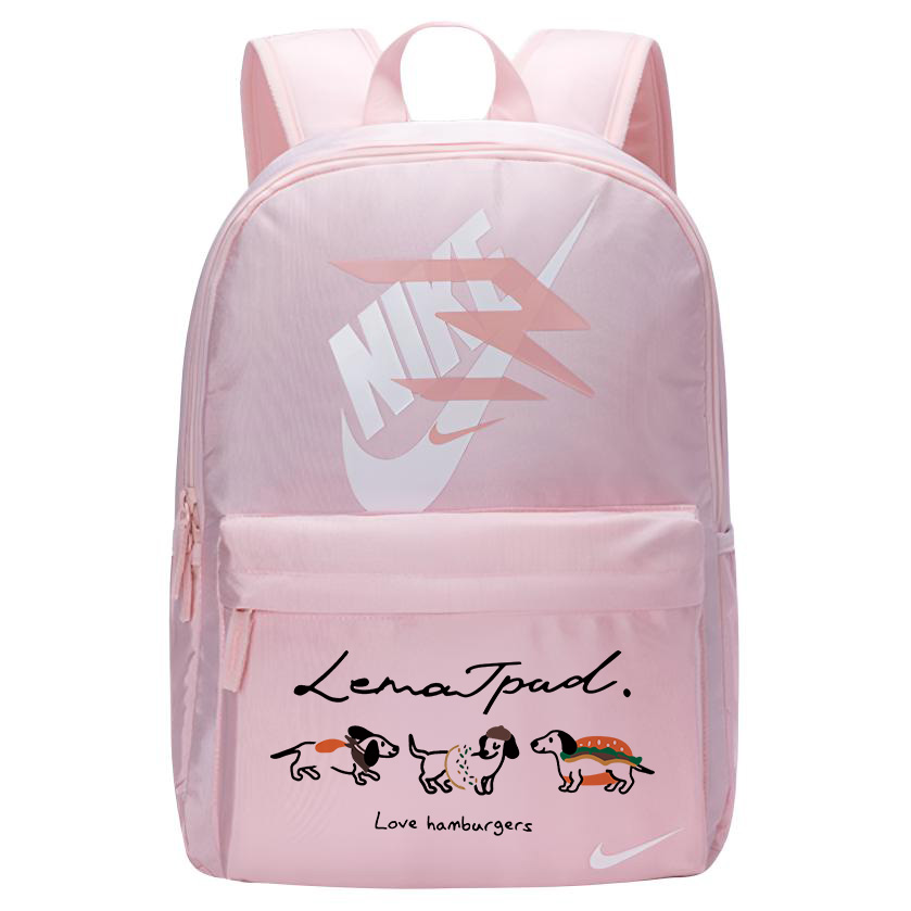 Converse Полиэстеровый рюкзак с термопереносом для женщин Пыльно-розовый с изображением щенка и гамбургера, Dusty Pink Hamburger Puppy 
Converse Полиэстеровый рюкзак с термопереносом для женщин Пыльно-розовый с изображением щенка и гамбургера, Dusty Pink Hamburger Puppy