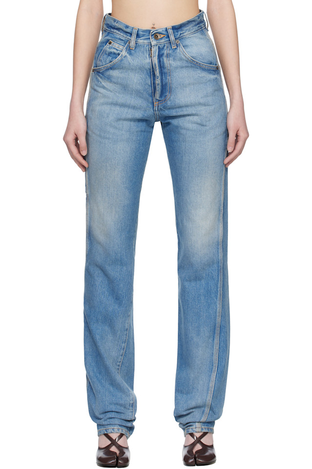 Maison Margiela Синие прямые джинсы
Maison Margiela Синие прямые джинсы