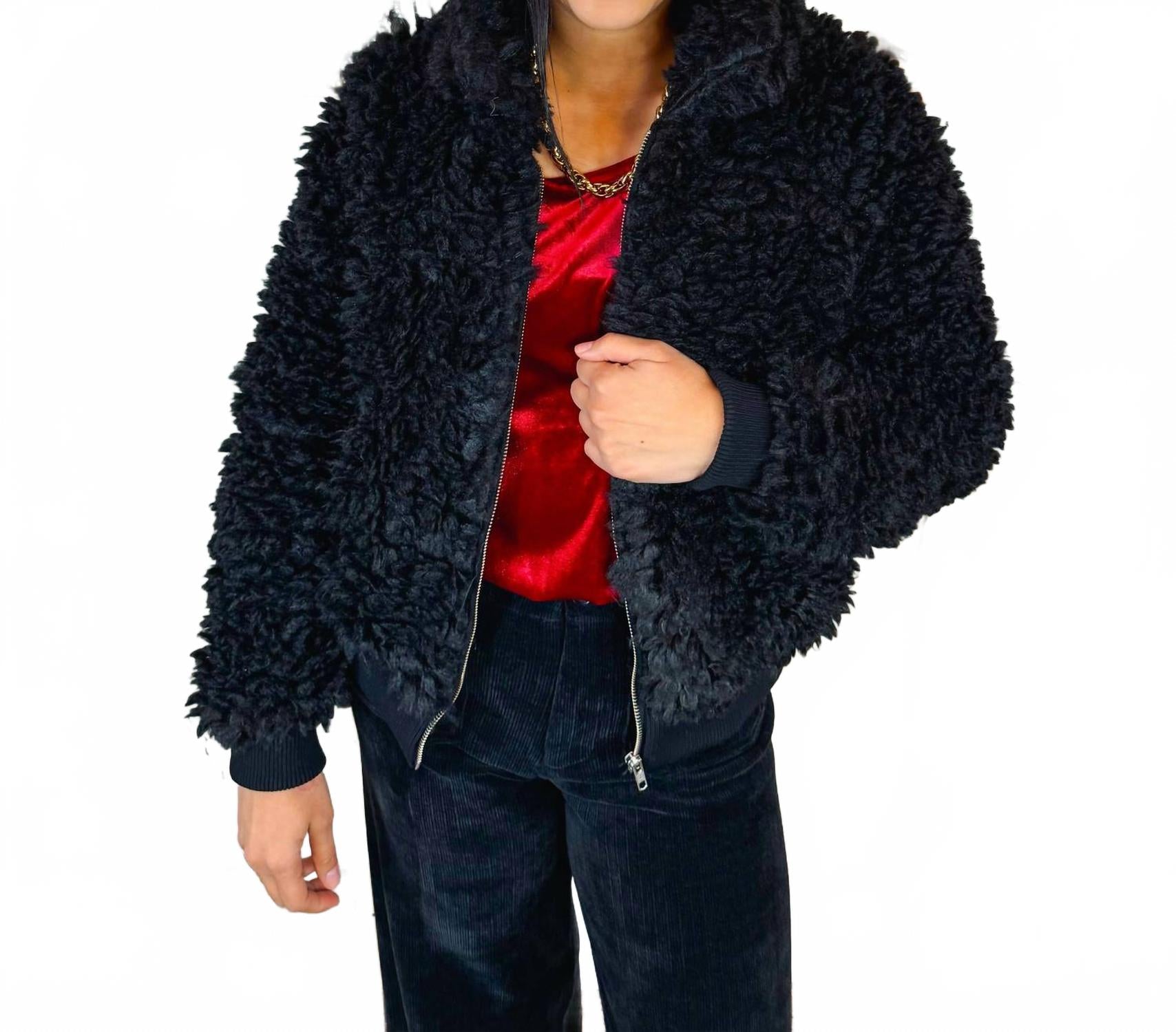 Куртка-бомбер Sherpa в черном цвете ELAN 
Куртка-бомбер Sherpa в черном цвете ELAN