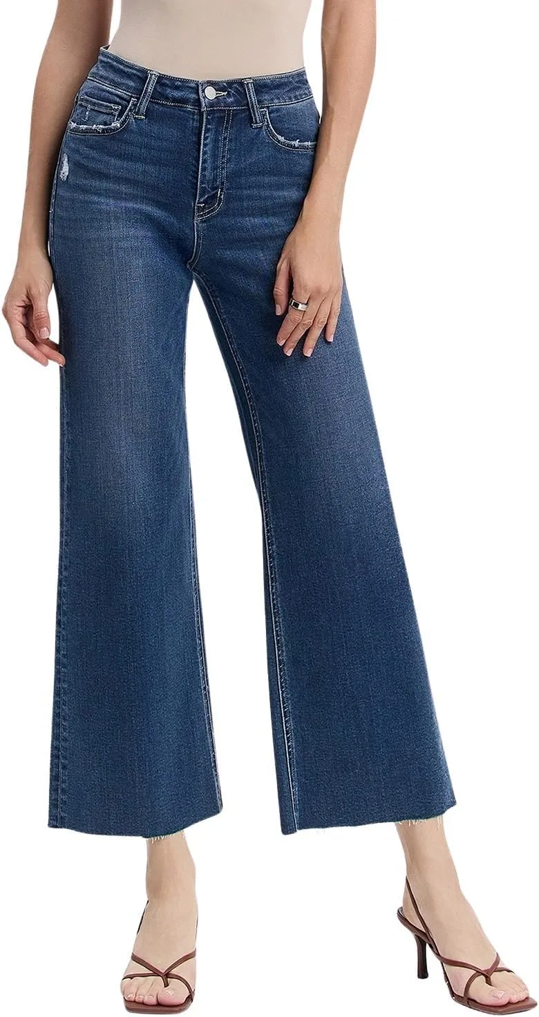 Flying Monkey Women's High-Rise Crop Clean Cut Raw Hem Wide Leg Jeans
Flying Monkey Women's High-Rise Crop Clean Cut Raw Hem Wide Leg Jeans