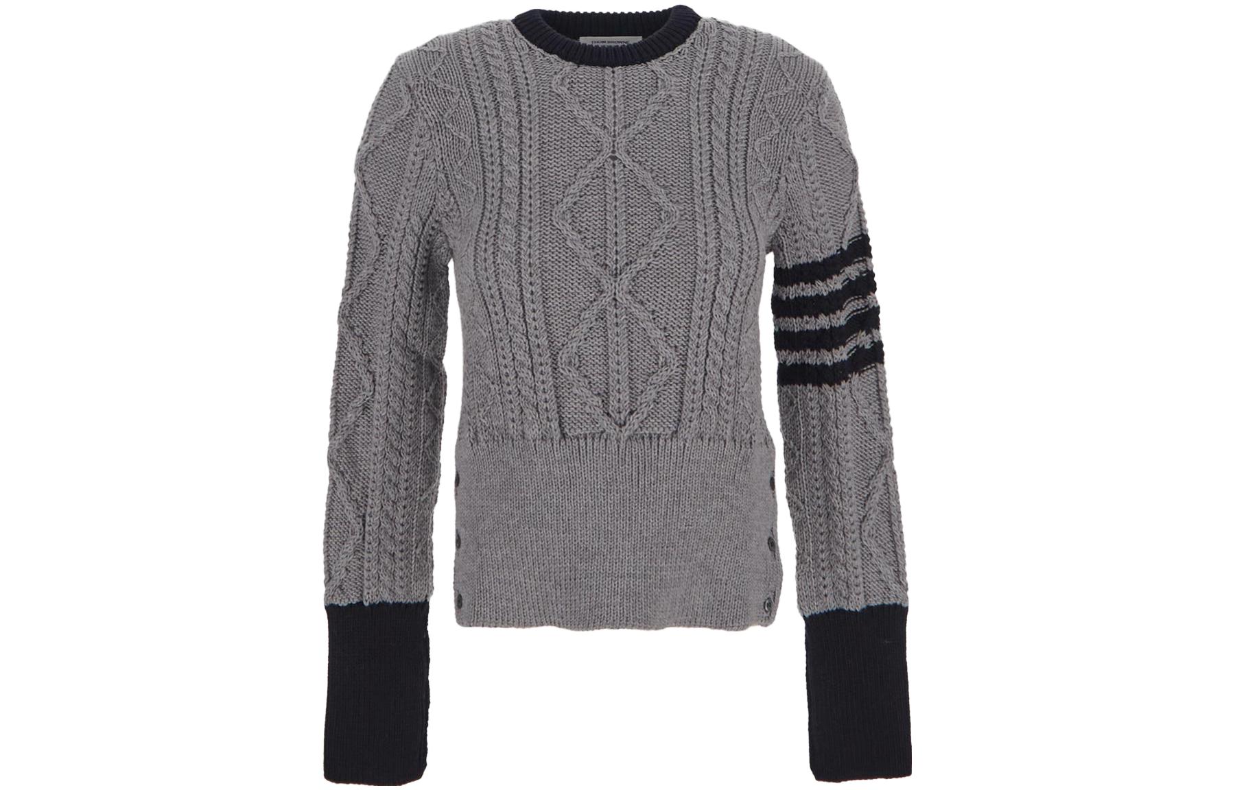 Signature 4-Bar Stripe Crewneck Pullover THOM BROWNE, светло серый
Signature 4-Bar Stripe Crewneck Pullover THOM BROWNE, светло серый
