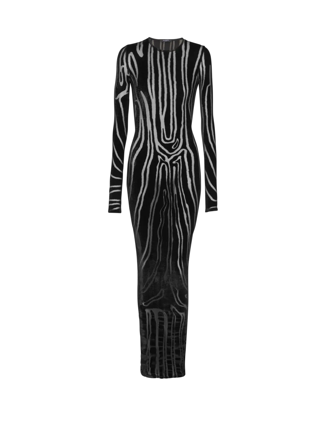 Длинное бархатное платье с принтом "зебра" Balmain, черный
Длинное бархатное платье с принтом "зебра" Balmain, черный