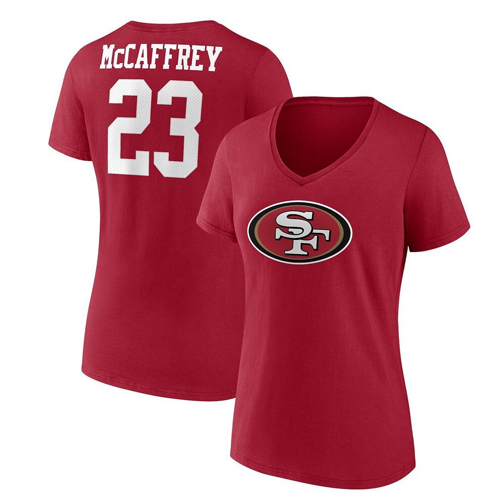 Женская футболка Fanatics с брендом Christian McCaffrey Scarlet San Francisco 49ers, значок игрока, имя и номер, футболка с v-образным вырезом, красный
Женская футболка Fanatics с брендом Christian McCaffrey Scarlet San Francisco 49ers, значок игрока, имя и номер, футболка с v-образным вырезом, красный
