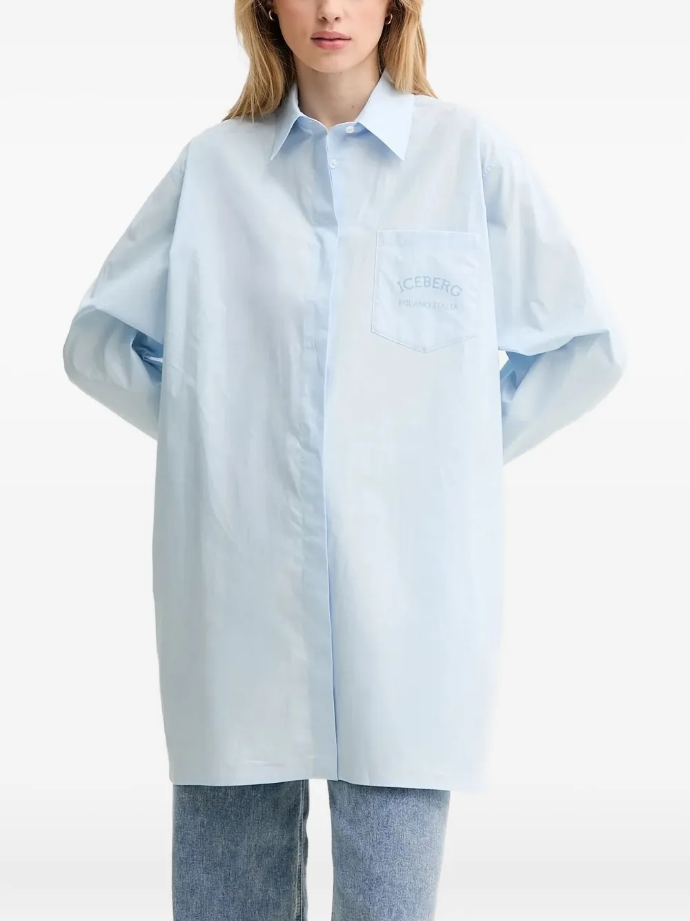 Рубашка с вышитым логотипом на кармане Iceberg, синий
Рубашка с вышитым логотипом на кармане Iceberg, синий