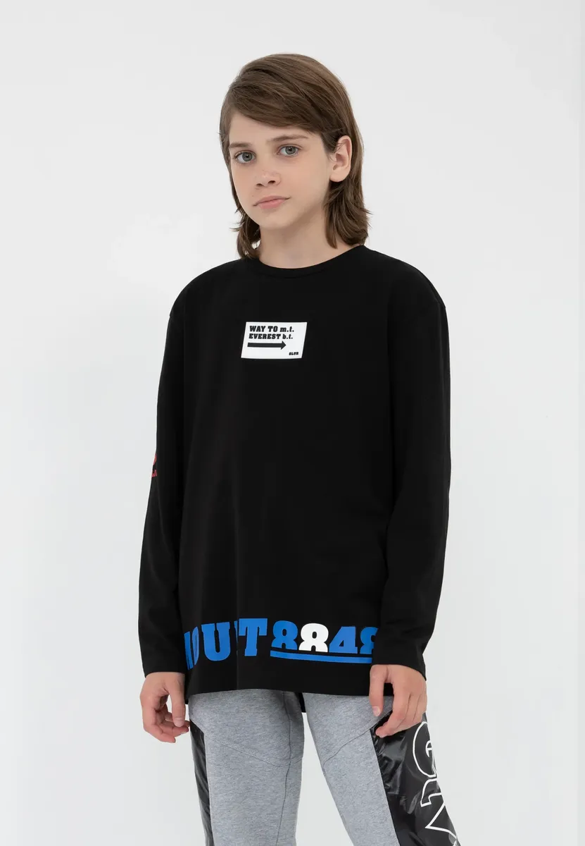 Рубашка Gulliver с длинными рукавами и крутыми шрифтовыми принтами, черный
Рубашка Gulliver с длинными рукавами и крутыми шрифтовыми принтами, черный