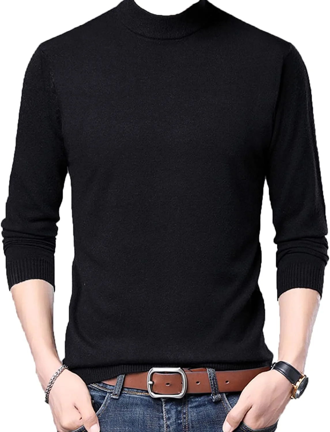 Мужской полувысокий воротник пуловер Casual All-Match однотонный длинный рукав вязаный топ простой облегающий ребристый свитер Kaxiya2021
Мужской полувысокий воротник пуловер Casual All-Match однотонный длинный рукав вязаный топ простой облегающий ребристый свитер Kaxiya2021