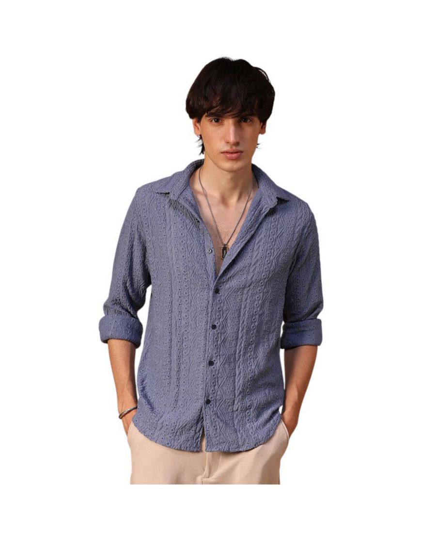 Мужская рубашка цвета камень-синий с ацтекской текстурой Campus Sutra, Blue
Мужская рубашка цвета камень-синий с ацтекской текстурой Campus Sutra, Blue