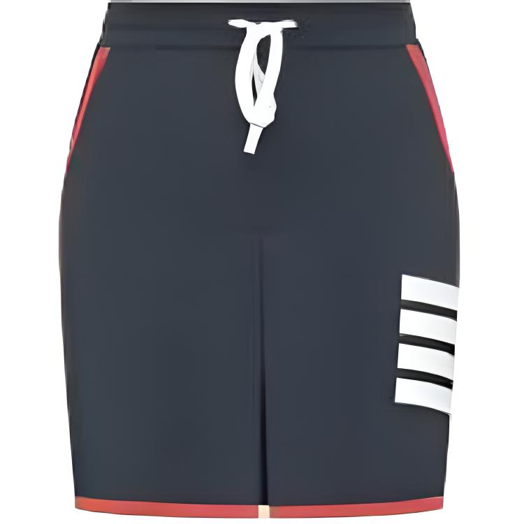 Четырёхполосная коробчатая мини-юбка на завязках THOM BROWNE, синяя
Четырёхполосная коробчатая мини-юбка на завязках THOM BROWNE, синяя