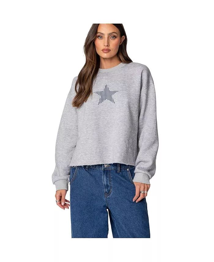 Женская толстовка в клетку со звездами Edikted, серый
Женская толстовка в клетку со звездами Edikted, серый