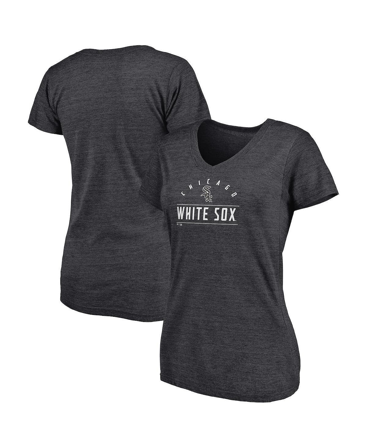 Женская футболка с v-образным вырезом и фирменным логотипом Heather Charcoal Chicago White Sox League Leader Fanatics
Женская футболка с v-образным вырезом и фирменным логотипом Heather Charcoal Chicago White Sox League Leader Fanatics